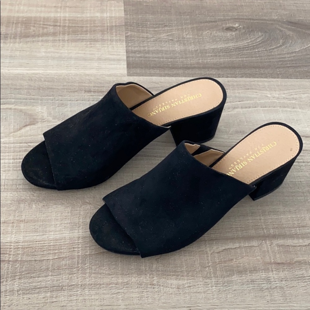 Christian Siriano Black Heeled Mules